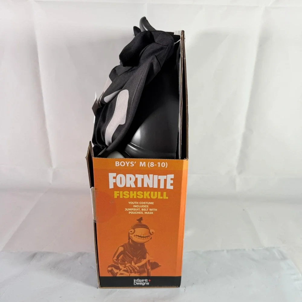 Fortnite Fishskull Youth Costume 3 Piece Set Size Medium 8-10 NIB New